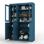 Armoire de cuisine 100 % en bois massif de 48,5 po avec portes en verre plein ou transparent et tablettes réglables – 48,5 x 71,5