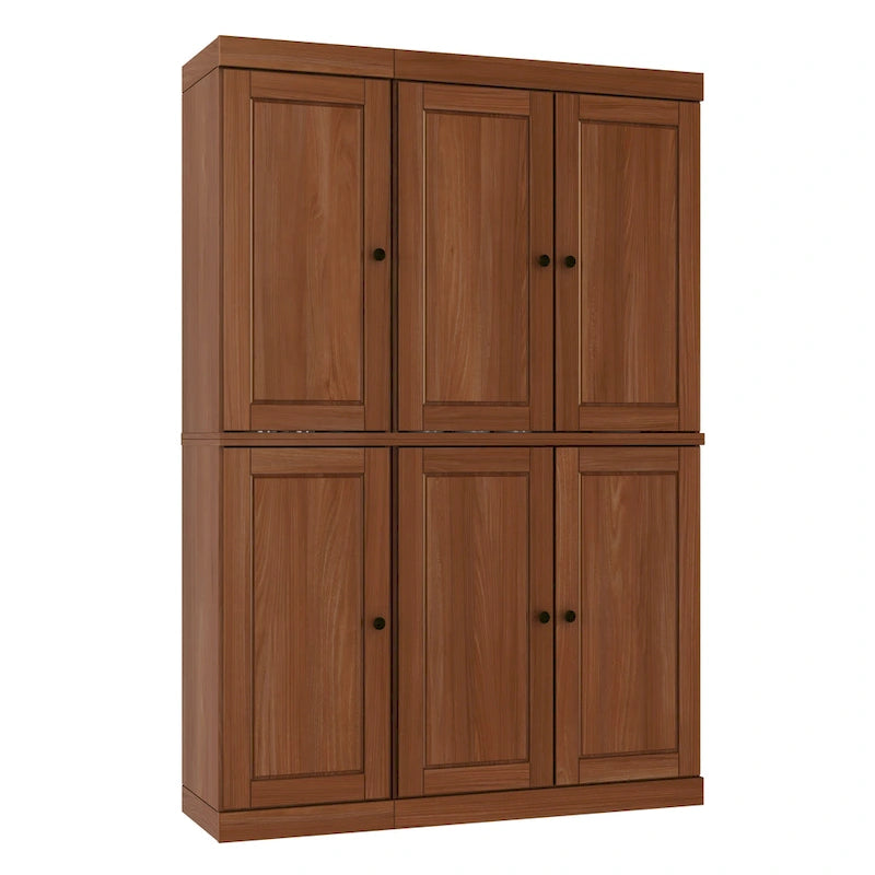Armoire de cuisine 100 % en bois massif de 48,5 po avec portes en verre plein ou transparent et tablettes réglables – 48,5 x 71,5