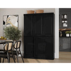 Armoire de cuisine 100 % en bois massif de 48,5 po avec portes en verre plein ou transparent et tablettes réglables – 48,5 x 71,5