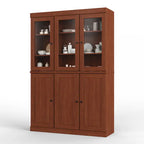 Armoire de cuisine 100 % en bois massif de 48,5 po avec portes en verre plein ou transparent et tablettes réglables – 48,5 x 71,5