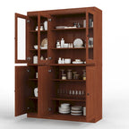 Armoire de cuisine 100 % en bois massif de 48,5 po avec portes en verre plein ou transparent et tablettes réglables – 48,5 x 71,5