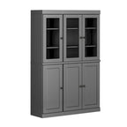 Armoire de cuisine 100 % en bois massif de 48,5 po avec portes en verre plein ou transparent et tablettes réglables – 48,5 x 71,5