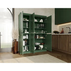 Armoire de cuisine 100 % en bois massif de 48,5 po avec portes en verre plein ou transparent et tablettes réglables – 48,5 x 71,5