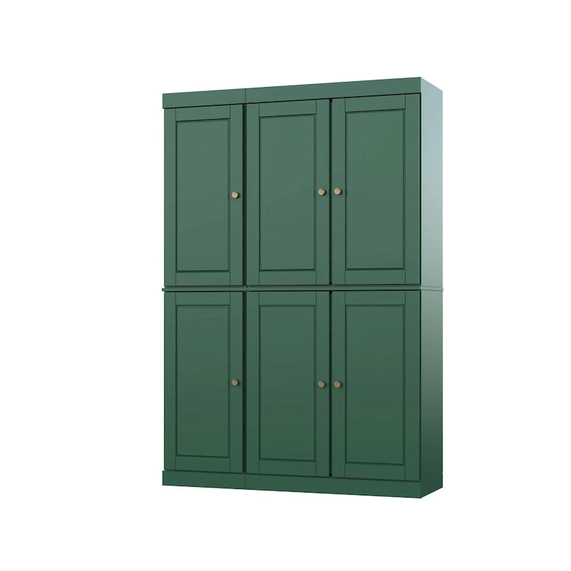 Armoire de cuisine 100 % en bois massif de 48,5 po avec portes en verre plein ou transparent et tablettes réglables – 48,5 x 71,5