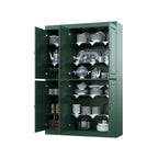 Armoire de cuisine 100 % en bois massif de 48,5 po avec portes en verre plein ou transparent et tablettes réglables – 48,5 x 71,5