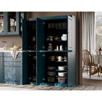 Armoire de cuisine 100 % en bois massif de 48,5 po avec portes en verre plein ou transparent et tablettes réglables – 48,5 x 71,5