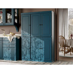 Armoire de cuisine 100 % en bois massif de 48,5 po avec portes en verre plein ou transparent et tablettes réglables – 48,5 x 71,5
