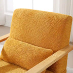 Fauteuil pivotant rembourré en bouclette du milieu du siècle avec coussin