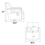 Fauteuil pivotant rembourré en bouclette du milieu du siècle avec coussin