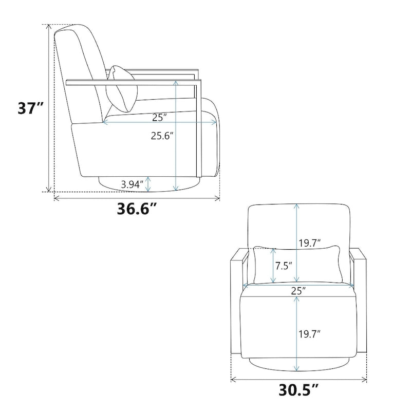 Fauteuil pivotant rembourré en bouclette du milieu du siècle avec coussin