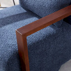 Fauteuil pivotant rembourré en bouclette du milieu du siècle avec coussin