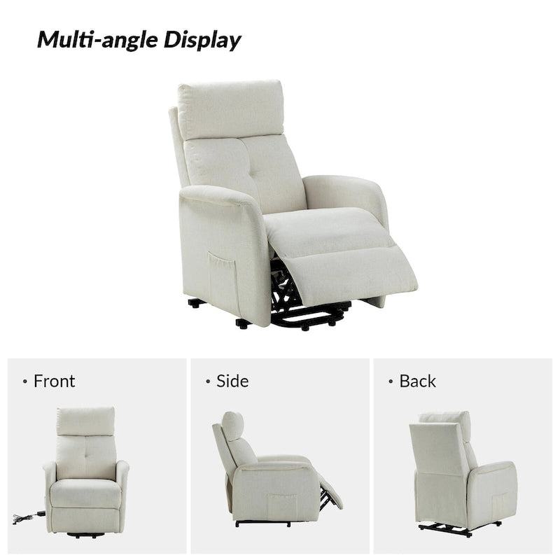 Fauteuil inclinable électrique avec assistance au lever et base métallique