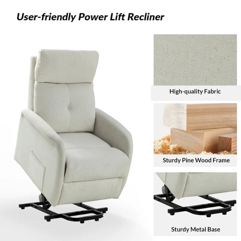 Fauteuil inclinable électrique avec assistance au lever et base métallique