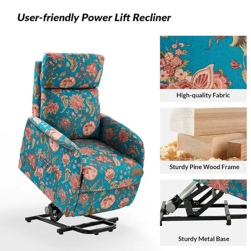 Fauteuil inclinable électrique avec assistance au lever et base métallique