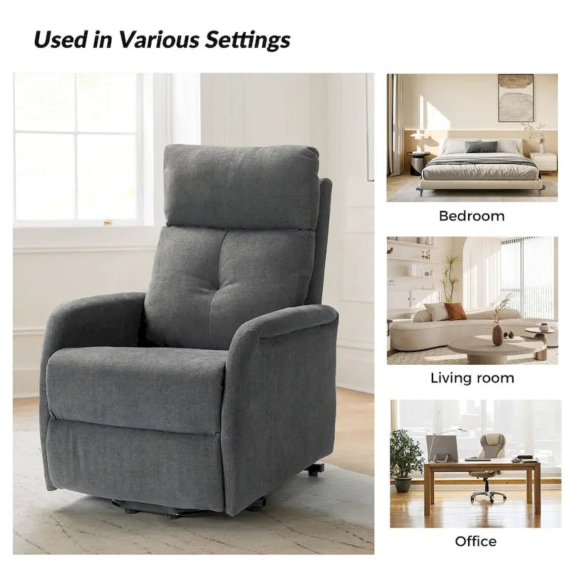 Fauteuil inclinable électrique avec assistance au lever et base métallique