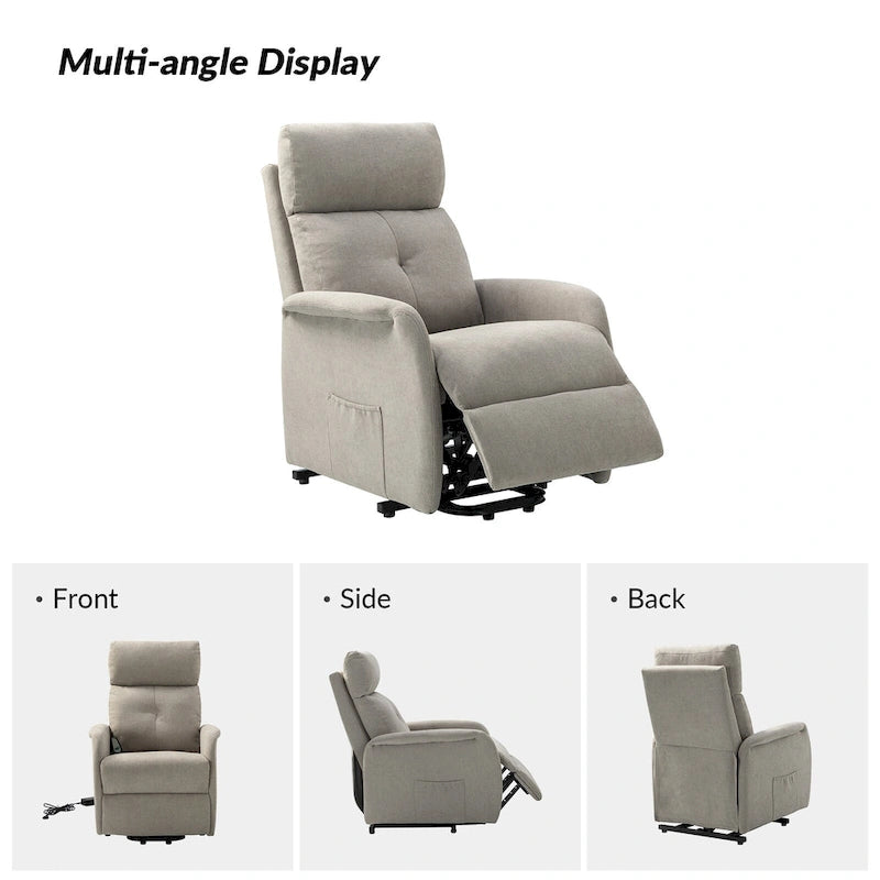 Fauteuil inclinable électrique avec assistance au lever et base métallique
