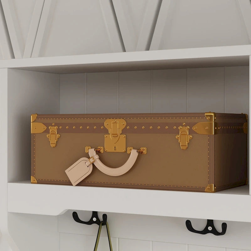 34.3 Meuble d'entrée large avec banc et rangement à chaussures