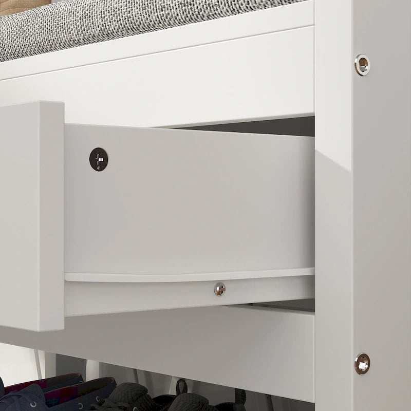 34.3 Meuble d'entrée large avec banc et rangement à chaussures