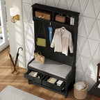 34.3 Meuble d'entrée large avec banc et rangement à chaussures