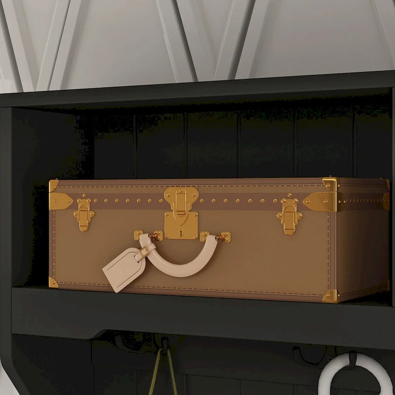 34.3 Meuble d'entrée large avec banc et rangement à chaussures