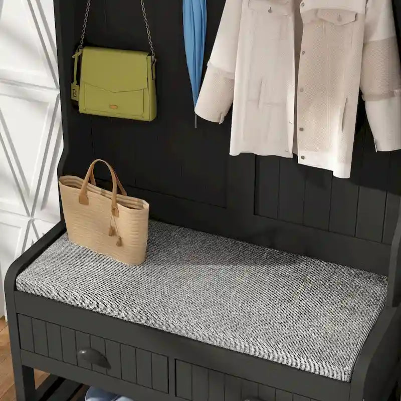 34.3 Meuble d'entrée large avec banc et rangement à chaussures
