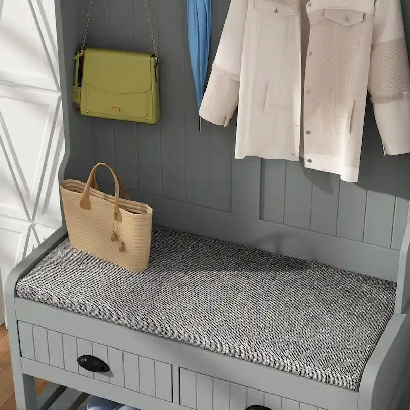 34.3 Meuble d'entrée large avec banc et rangement à chaussures