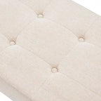 Banc d'entrée en tissu beige/gris/blanc avec pieds en X, 89 cm