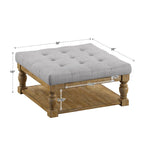 Table basse de style panneau en pin avec repose-pieds