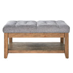 Table basse de style panneau en pin avec repose-pieds