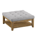 Table basse de style panneau en pin avec repose-pieds