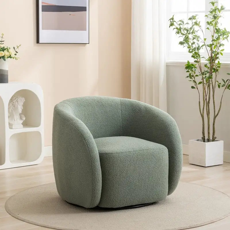 Fauteuil d'appoint pivotant à 360° en tissu, style glamour moderne