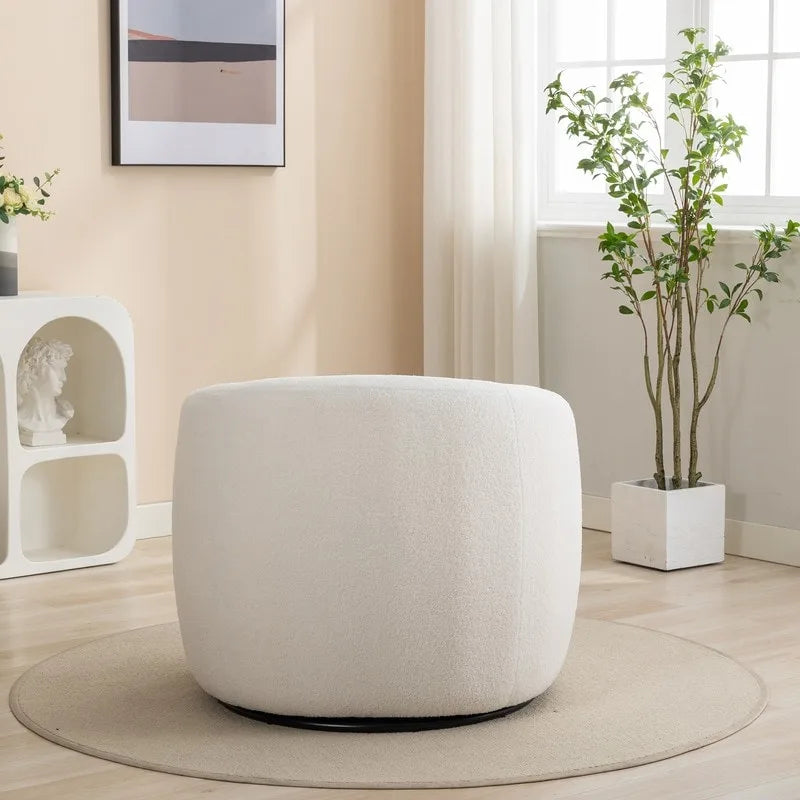 Fauteuil d'appoint pivotant à 360° en tissu, style glamour moderne