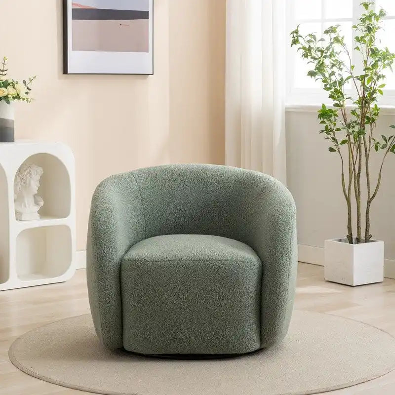 Fauteuil d'appoint pivotant à 360° en tissu, style glamour moderne