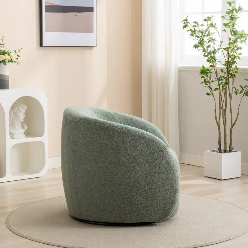 Fauteuil d'appoint pivotant à 360° en tissu, style glamour moderne