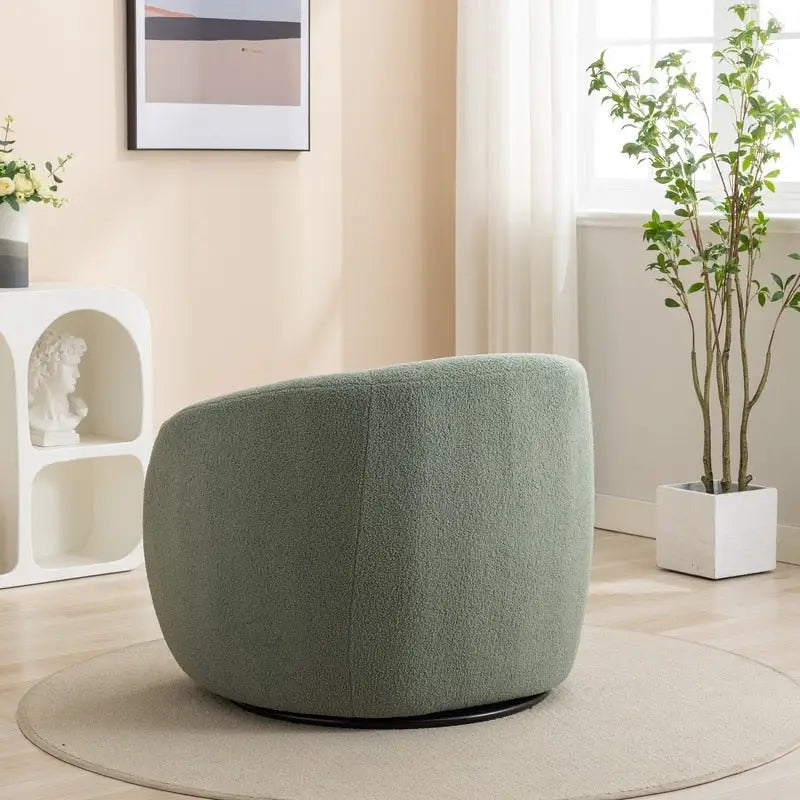 Fauteuil d'appoint pivotant à 360° en tissu, style glamour moderne