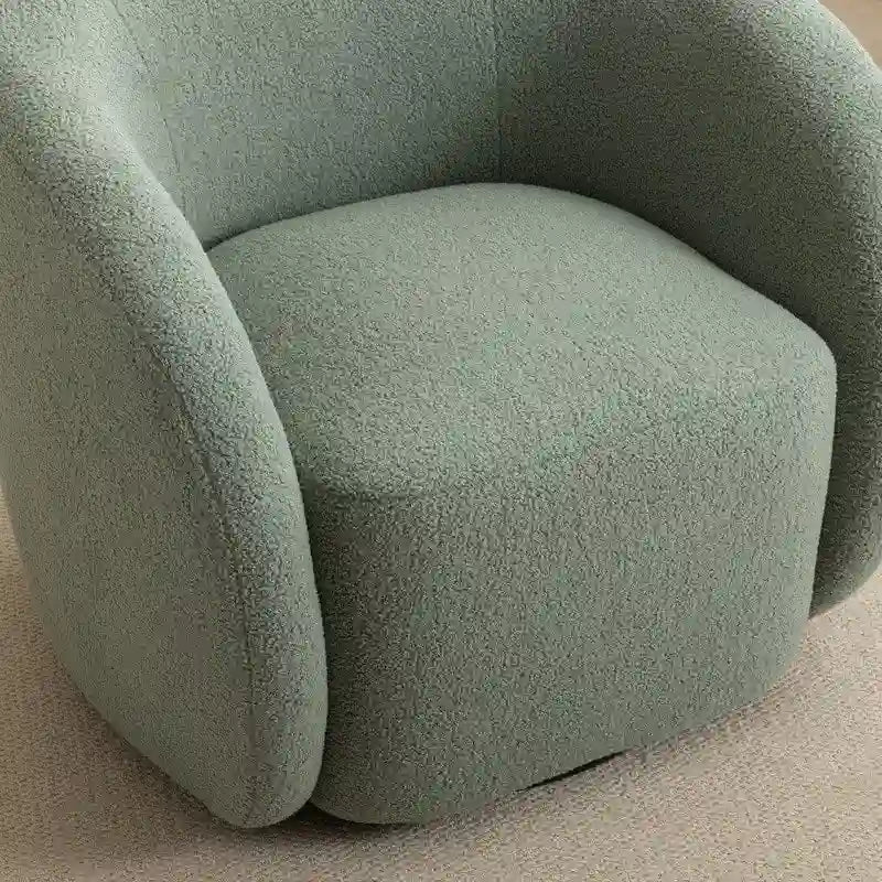 Fauteuil d'appoint pivotant à 360° en tissu, style glamour moderne