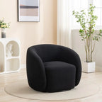 Fauteuil d'appoint pivotant à 360° en tissu, style glamour moderne