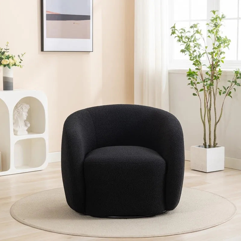 Fauteuil d'appoint pivotant à 360° en tissu, style glamour moderne