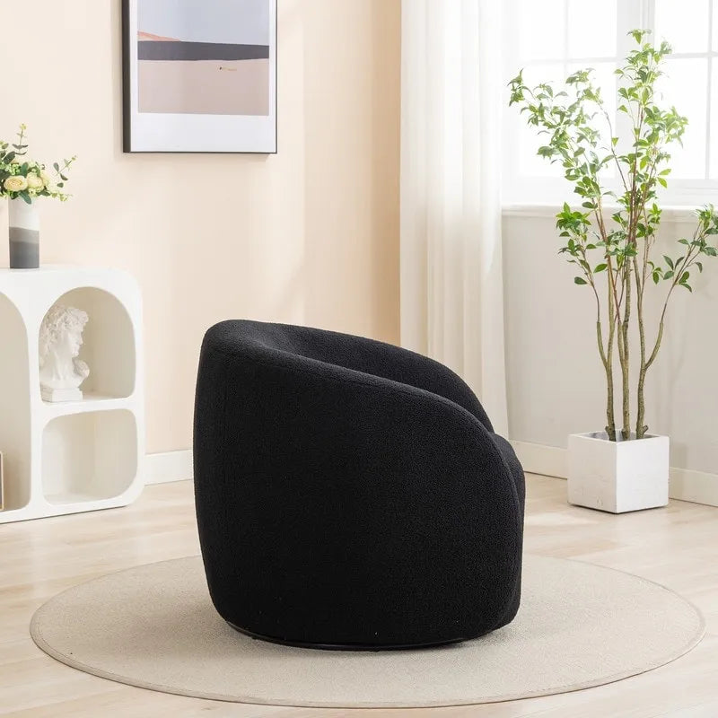 Fauteuil d'appoint pivotant à 360° en tissu, style glamour moderne