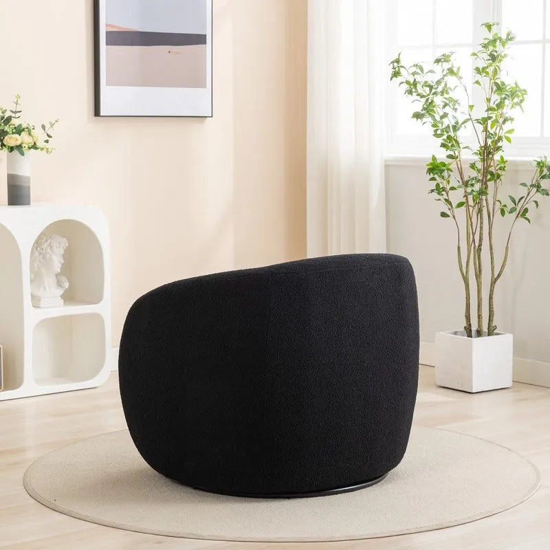 Fauteuil d'appoint pivotant à 360° en tissu, style glamour moderne