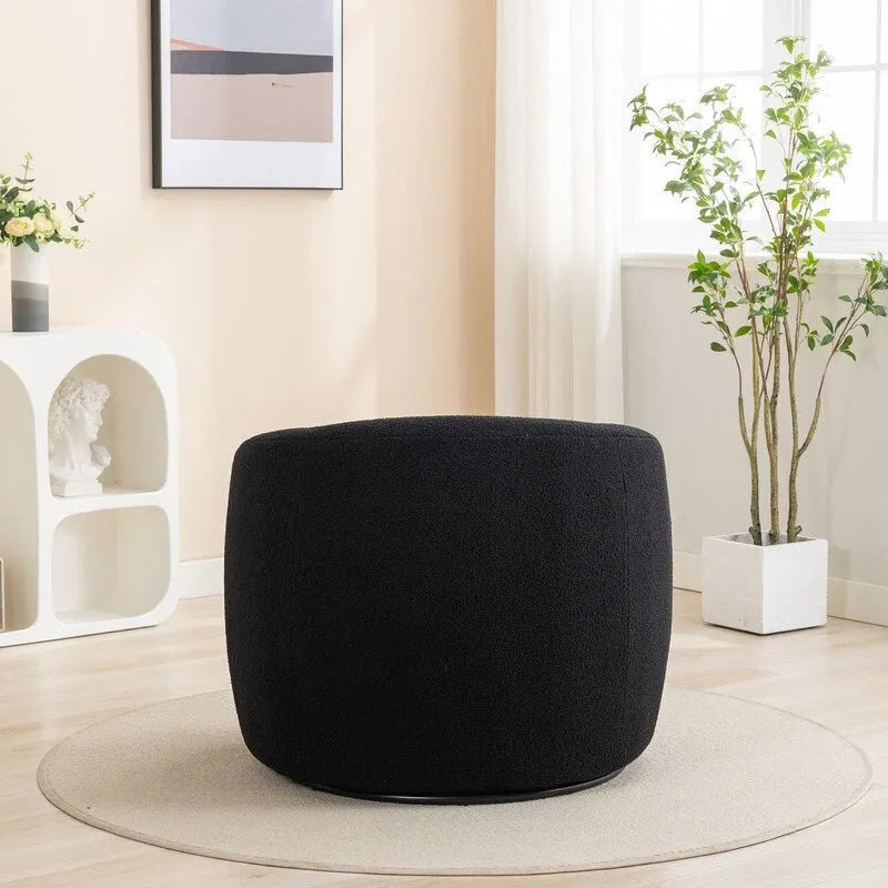 Fauteuil d'appoint pivotant à 360° en tissu, style glamour moderne