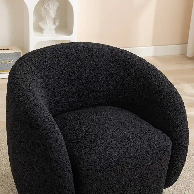 Fauteuil d'appoint pivotant à 360° en tissu, style glamour moderne