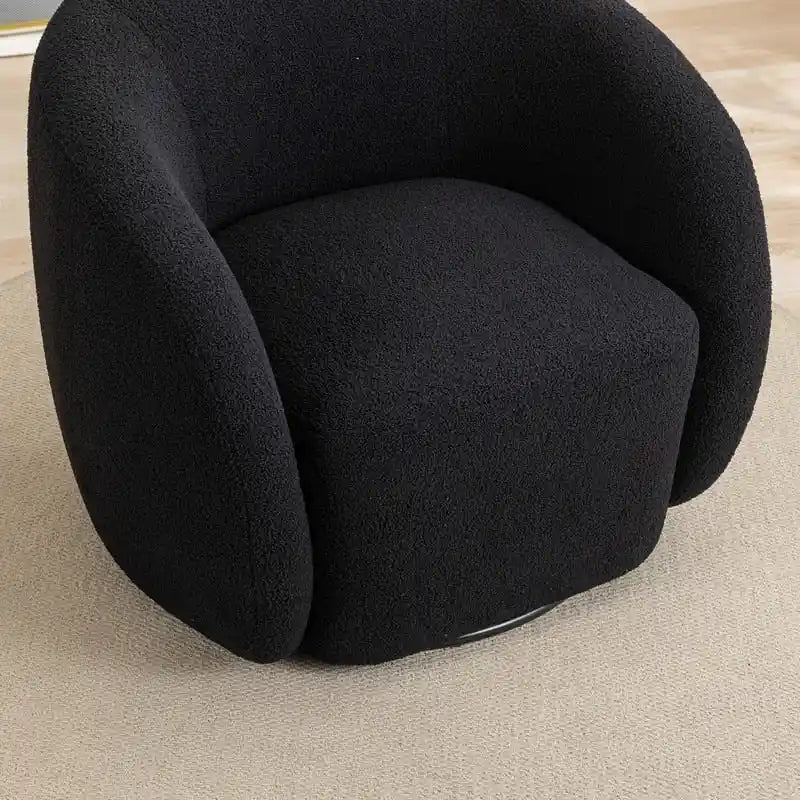 Fauteuil d'appoint pivotant à 360° en tissu, style glamour moderne