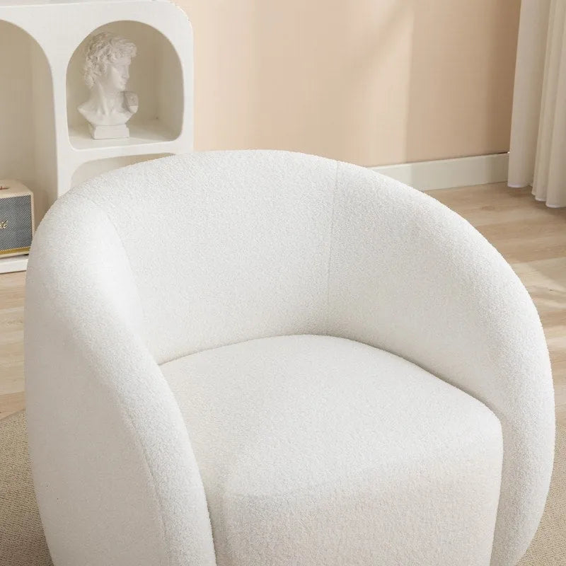 Fauteuil d'appoint pivotant à 360° en tissu, style glamour moderne