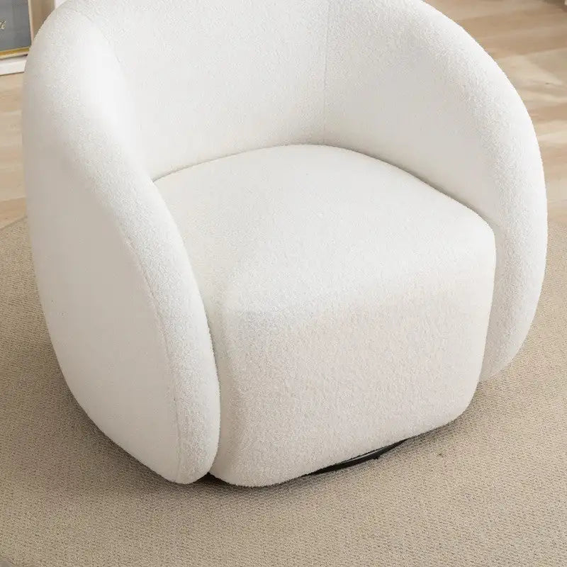 Fauteuil d'appoint pivotant à 360° en tissu, style glamour moderne