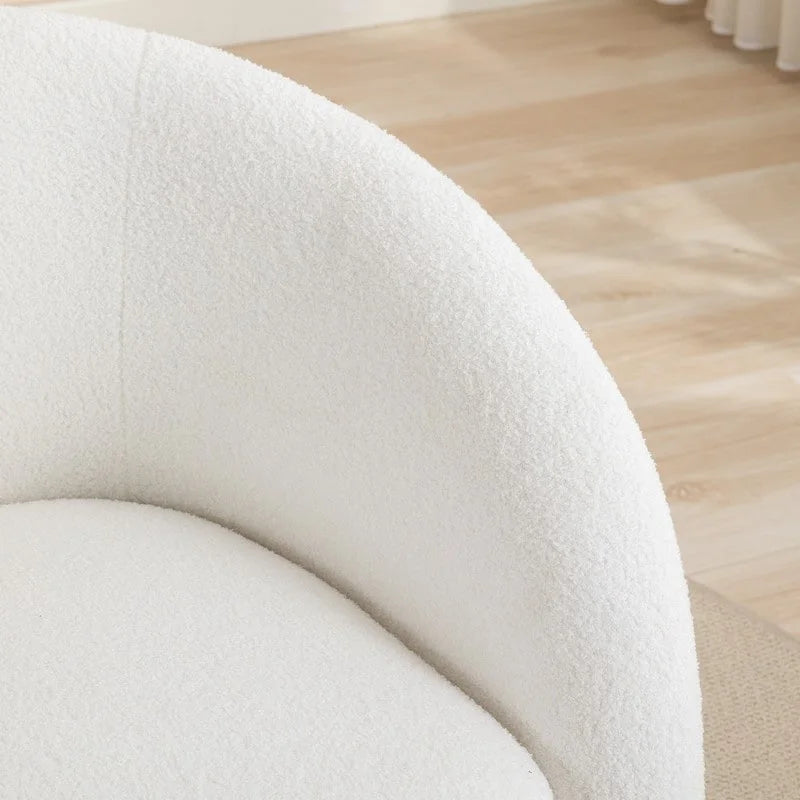 Fauteuil d'appoint pivotant à 360° en tissu, style glamour moderne