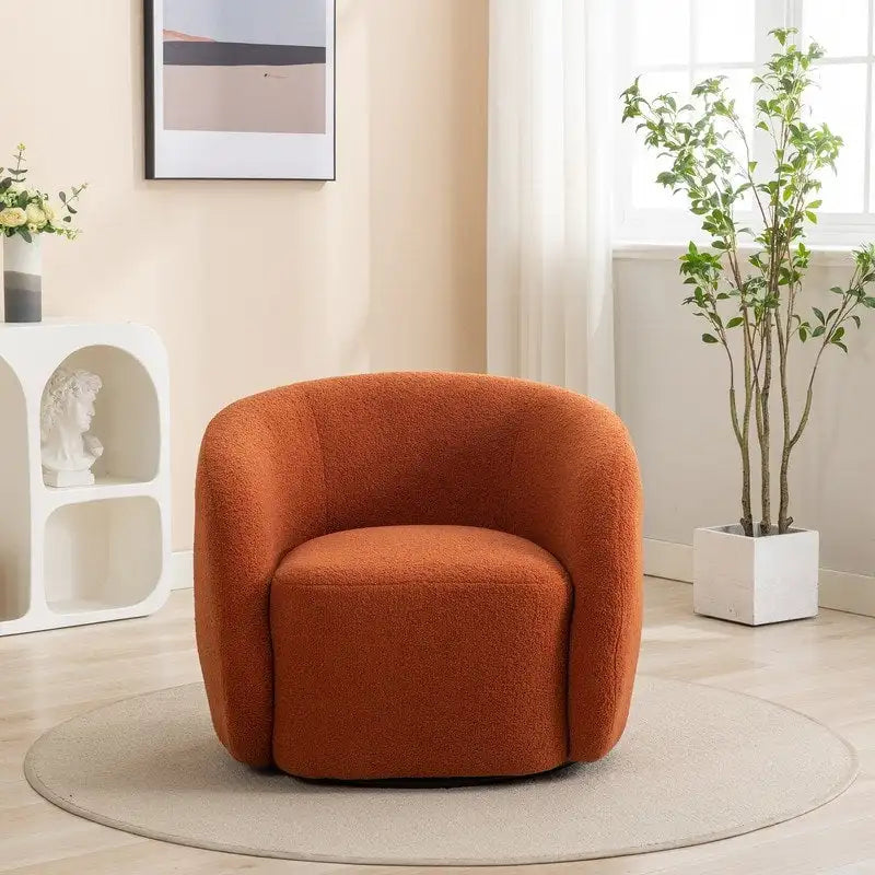Fauteuil d'appoint pivotant à 360° en tissu, style glamour moderne