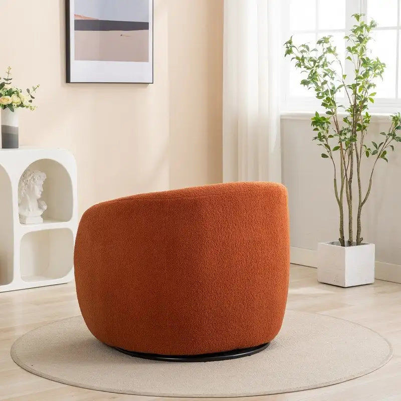 Fauteuil d'appoint pivotant à 360° en tissu, style glamour moderne