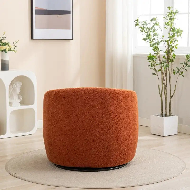 Fauteuil d'appoint pivotant à 360° en tissu, style glamour moderne
