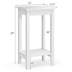 Table de chevet haute à 2 niveaux, table d'appoint étroite pour canapé et chambre à coucher